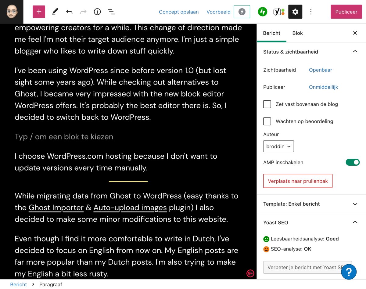 Back to WordPress(.com)